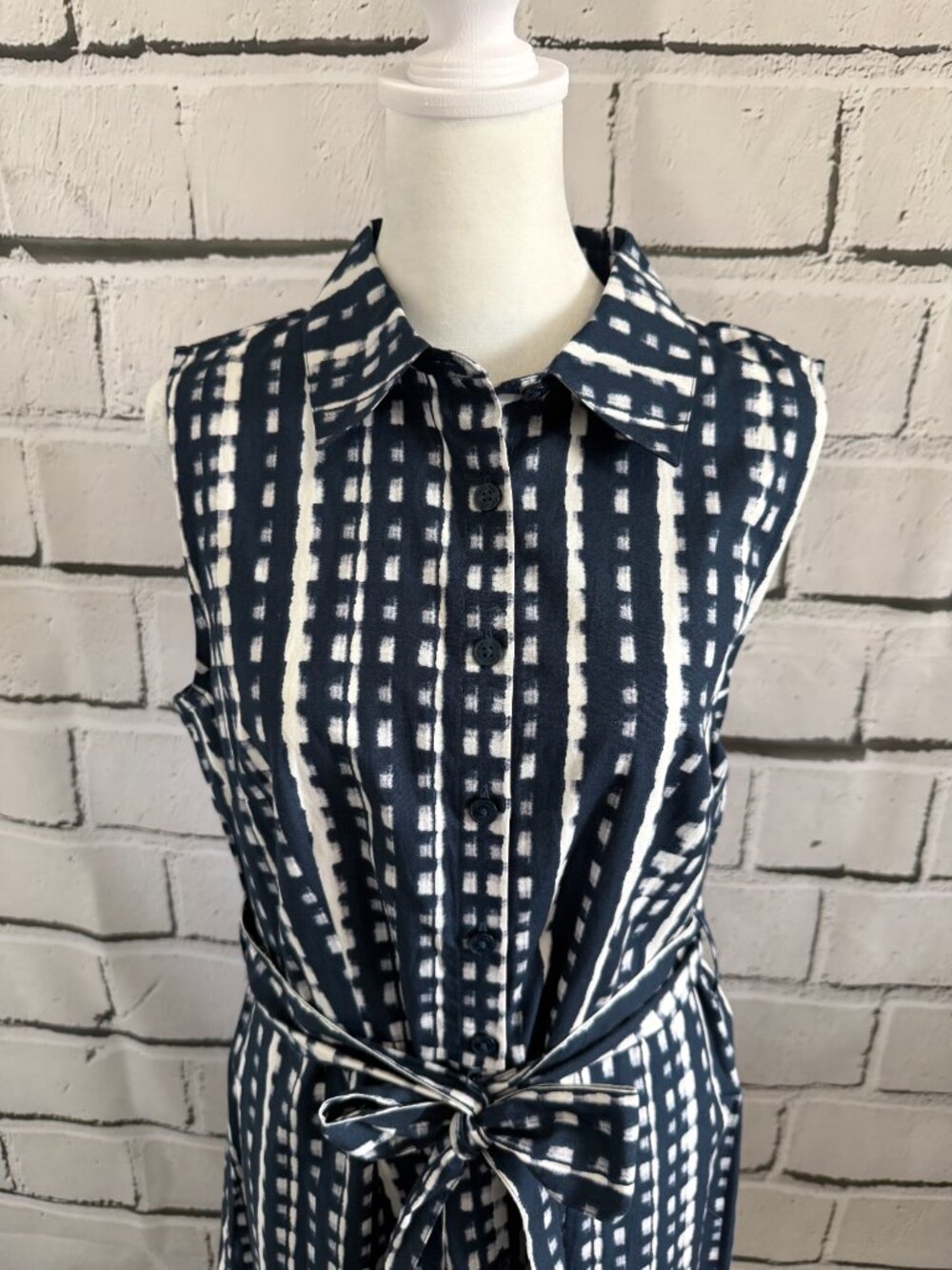 NWT Calvin Klein 100% Cotton Belted Sleeveless Shirt Midi Dress Size 10 - Picture 7 of 14